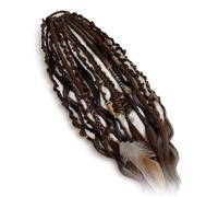 Cola De Caballo Elástica Dread, Extensión De Cabello Boho Dreadlock Con Cuentas, Instalación De Un Minuto De Cabello Boho Con Cuentas Y Dijes For Festival(03)