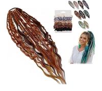 Cola De Caballo Elástica Dread, Extensión De Cabello Boho Dreadlock Con Cuentas, Instalación De Un Minuto De Cabello Boho Con Cuentas Y Dijes For Festival(07)