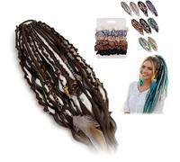 Cola De Caballo Elástica Dread, Extensión De Cabello Boho Dreadlock Con Cuentas, Instalación De Un Minuto De Cabello Boho Con Cuentas Y Dijes For Festival(03)