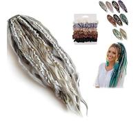 Cola De Caballo Elástica Dread, Extensión De Cabello Boho Dreadlock Con Cuentas, Instalación De Un Minuto De Cabello Boho Con Cuentas Y Dijes For Festival(05)