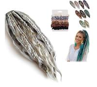 Cola De Caballo Elástica Dread, Extensión De Cabello Boho Dreadlock Con Cuentas, Instalación De Un Minuto De Cabello Boho Con Cuentas Y Dijes For Festival(05)