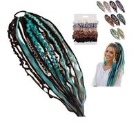 Cola De Caballo Elástica Dread, Extensión De Cabello Boho Dreadlock Con Cuentas, Instalación De Un Minuto De Cabello Boho Con Cuentas Y Dijes For Festival(04)