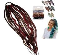 Cola De Caballo Elástica Dread, Extensión De Cabello Boho Dreadlock Con Cuentas, Instalación De Un Minuto De Cabello Boho Con Cuentas Y Dijes For Festival(09)