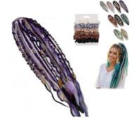 Cola De Caballo Elástica Dread, Extensión De Cabello Boho Dreadlock Con Cuentas, Instalación De Un Minuto De Cabello Boho Con Cuentas Y Dijes For Festival(08)