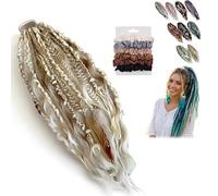 Cola De Caballo Elástica Dread, Extensión De Cabello Boho Dreadlock Con Cuentas, Instalación De Un Minuto De Cabello Boho Con Cuentas Y Dijes For Festival(02)