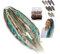 Cola De Caballo Elástica Dread, Extensión De Cabello Boho Dreadlock Con Cuentas, Instalación De Un Minuto De Cabello Boho Con Cuentas Y Dijes For Festival(01)