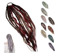 Cola De Caballo Elástica Extendida,Extensión De Cabello Natural Trenzado A Mano De 22'',Estilo Boho Instantáneo De 1 Minuto Para Estilos Vikingos Hippie, Playa, Viajes Y Uso Diario(F)
