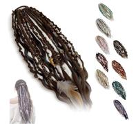 Cola De Caballo Elástica Extendida,Extensión De Cabello Natural Trenzado A Mano De 22'',Estilo Boho Instantáneo De 1 Minuto Para Estilos Vikingos Hippie, Playa, Viajes Y Uso Diario(I)