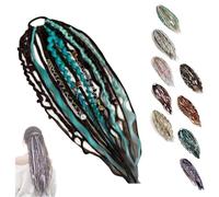 Cola De Caballo Elástica Extendida,Extensión De Cabello Natural Trenzado A Mano De 22'',Estilo Boho Instantáneo De 1 Minuto Para Estilos Vikingos Hippie, Playa, Viajes Y Uso Diario(G)