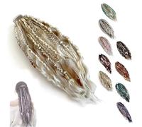 Cola De Caballo Elástica Extendida,Extensión De Cabello Natural Trenzado A Mano De 22'',Estilo Boho Instantáneo De 1 Minuto Para Estilos Vikingos Hippie, Playa, Viajes Y Uso Diario(D)