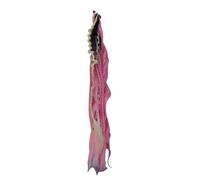 Cola de caballo elástica para rastas con cinta, extensiones de cabello trenzadas a mano bohemias con perlas y colgantes, trenzas de accesorios, para una cola de caballo en solo un minuto (F)