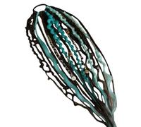 Cola de caballo elástica para rastas con cinta, extensiones de cabello trenzadas a mano bohemias con cuentas y colgantes, trenzas de accesorios, para una cola de caballo en solo un minuto (D)