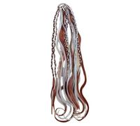 Cola de caballo elástica para rastas con cinta, extensiones de cabello trenzadas a mano bohemias con cuentas y colgantes, trenzas de accesorios, para una cola de caballo en solo un minuto (B)
