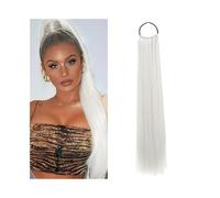 Cola de caballo Extensión de cola caballo larga y recta for mujer, coleta trenzada sintética 60 cm con goma for el pelo Peinado(6)