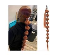 Cola de caballo Extensión de cola caballo trenzada con burbujas 30 pulgadas largo, postizo sintética envolvente lazo elástico Peinado(30)