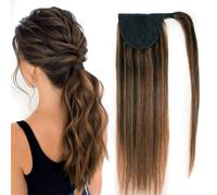 cola de caballo Extensión de cola de caballo con lazo mágico de cabello humano 100% Remy(Brownish red)