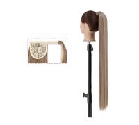 Cola de Caballo Extensión de cola de caballo larga y recta de 22/34 pulgadas, cola de caballo natural resistente al calor, clip envolvente en postizos sintéticos de cola de caballo for mujeres y niñas