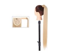 Cola de Caballo Extensión de cola de caballo larga y recta de 22/34 pulgadas, cola de caballo natural resistente al calor, clip envolvente en postizos sintéticos de cola de caballo for mujeres y niñas