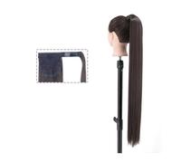 Cola de Caballo Extensión de cola de caballo larga y recta de 22/34 pulgadas, cola de caballo natural resistente al calor, clip envolvente en postizos sintéticos de cola de caballo for mujeres y niñas