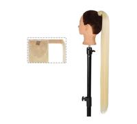 Cola de Caballo Extensión de cola de caballo larga y recta de 22/34 pulgadas, cola de caballo natural resistente al calor, clip envolvente en postizos sintéticos de cola de caballo for mujeres y niñas