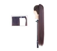 Cola de Caballo Extensión de cola de caballo larga y recta de 22/34 pulgadas, cola de caballo natural resistente al calor, clip envolvente en postizos sintéticos de cola de caballo for mujeres y niñas