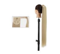 Cola de Caballo Extensión de cola de caballo larga y recta de 22/34 pulgadas, cola de caballo natural resistente al calor, clip envolvente en postizos sintéticos de cola de caballo for mujeres y niñas