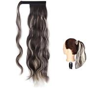 Cola de Caballo Extensión de cola de caballo ondulada de 24 pulgadas, pasta mágica, cola de caballo sintética, extensión de cabello ondulado for mujer Chica Postizos de Pelo (Color : F8-613, Size :