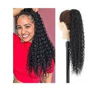 Cola de Caballo Extensión de cola de caballo rizada larga y rizada, extensiones de cola de caballo con cordón sintético Afro de 26 pulgadas, cola de caballo de pelo falso rizado for mujeres negras Chi