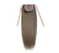 Cola de caballo, Extensiones de cabello humano Remy con clip, 16-26 pulgadas, cinta for cola de caballo, 100 g, liso(Medium brown,24inch)