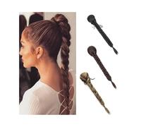 Cola de caballo Extensiones de cola caballo con trenza espiga pescado 18 pulgadas, trenzada sintética cordón, clip en pieza cabello falso Peinado(4)