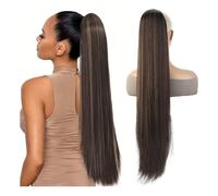 Cola de caballo Extensiones de cola caballo largas y rectas for mujer, con cordón, pelo sintético falso Peinado(F4-27)