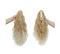 Cola de caballo Extensiones de cola caballo sintéticas con ondas al agua, largas y rizadas, postizo clip seguro Peinado(27T613)