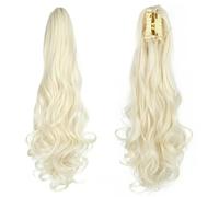 Cola de caballo, Extensiones de cola caballo sintéticas onduladas y rizadas 20 pulgadas: se fijan fácilmente con pinzas for lograr un look espectacular(White)