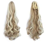 Cola de caballo, Extensiones de cola de caballo sintéticas onduladas y rizadas de 20 pulgadas: se fijan fácilmente con pinzas for lograr un look espectacular.(Brownish white)