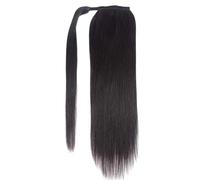 Cola De Caballo Humano Larga Recta Envoltura Pelo Alrededor Extensiones Remy Brasileño Real Ins Hústicos Color Natural Mujeres Para el uso diario(28inches)