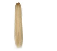 Cola de Caballo Long Ponytail Extension, 24" Straight Claw Clip Ponytail Hair Extensions Natural Looking Heat Resistant Synthetic Ponytail Hairpiece for Women Chica Postizos de Pelo (Color : M27-613