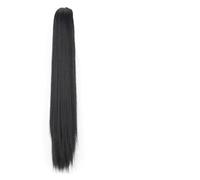 Cola de Caballo Long Ponytail Extension, 24" Straight Claw Clip Ponytail Hair Extensions Natural Looking Heat Resistant Synthetic Ponytail Hairpiece for Women Chica Postizos de Pelo (Color : 1B, Siz