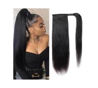 Cola de caballo rizada Extensión de cola de caballo Cabello humano envolvente alrededor de la extensión del cabello de cola de caballo 8-26 pulgadas Cabello recto Remy Pasta mágica Clip de cola de cab