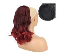 Cola de Caballo Short Drawstring Ponytail Hair Extension for Women, 18 Inch Natural Wave Ponytail Extension Clip in Synthetic Wave Ponytail Hairpiece Chica Postizos de Pelo (Color : 1BT39, Size : 18