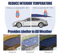 Cola De Cochera PortáTil, Paraguas De AutomóVil Plegable EléCtrico, Cubiertas De Sombra Exterior Totalmente AutomáTicas Con Control Remoto Y BateríA ExtraíBle Anti-Uv, Nieve, Helada, Granizo Grey
