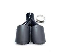 Cola de Escape 1 Pieza 63MM Entrada Y 89MM Salida Silenciador Tubo Escape Fibra Carbono Doble + Acero Inoxidable Punta Negra Mate Silenciador Trasero Coche(54 IN 101 OUT)