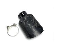 Cola de Escape 1 Pieza Silenciador Fibra Carbono De Forja Mate Punta Escape Acero Inoxidable Negra Para Coche Silenciador Trasero Coche(76 IN 89 OUT)