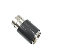 Cola de Escape 1 Silenciador Tubo Escape Acero Inoxidable Extremos Universales Carbono Brillante Silenciador Trasero Coche(51 IN-89 OUT)