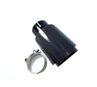 Cola de Escape Automóvil Modificación Universal Tubo Escape Único Acero Inoxidable Punta Silenciador Con Cubierta Negra Brillante Carbono Completo Silenciador Trasero Coche(80 IN 101 OUT)