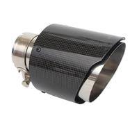 Cola De Escape Coche Silenciador del sistema de escape fibra carbono for coche, punta tubo recta, silenciadores universales plateados acero inoxidable, decoraciones(60MM IN 114MM OUT)