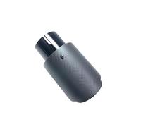 Cola De Escape Coche Silenciador del sistema de escape fibra carbono mate for coche, punta tubo recta, accesorios universales acero inoxidable, color negro, 1 unidad(114MM Outlet Size)