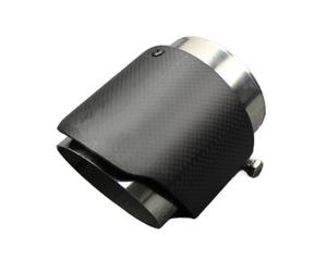 Cola De Escape Coche Silenciador del sistema de tubo escape, mate fibra carbono, 104mm, 114mm, 120mm, largo diámetro(70mm out 114mm)