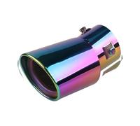 Cola de Escape Coche, Tubo de escape reacondicionado 63,0 mm for coche, salida única, silenciador redondo universal acero inoxidable(C Curved)