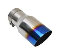 Cola de escape Entrada De 2,5 Pulgadas, Salida De 4 Pulgadas, 7,5" De Largo, Punta De Escape De Boca Inclinada Azul De Acero Inoxidable 304 Puntas de Escape(IN63-OUT76MM)