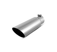 Cola de Escape Entrada De 2,75"/6,98 Cm Salida 3,5"/8,89 Longitud Total 12" Puntas Escape Acero Inoxidable Acabado Cromado Tubo(Straight silver)